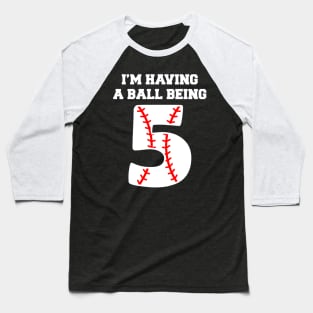 Kids 5 Year Old Baseball 5th Birthday Baseball T-Shirt